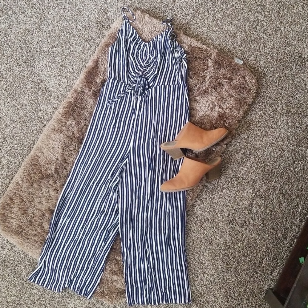 Navy Stripped Jumpsuit size M